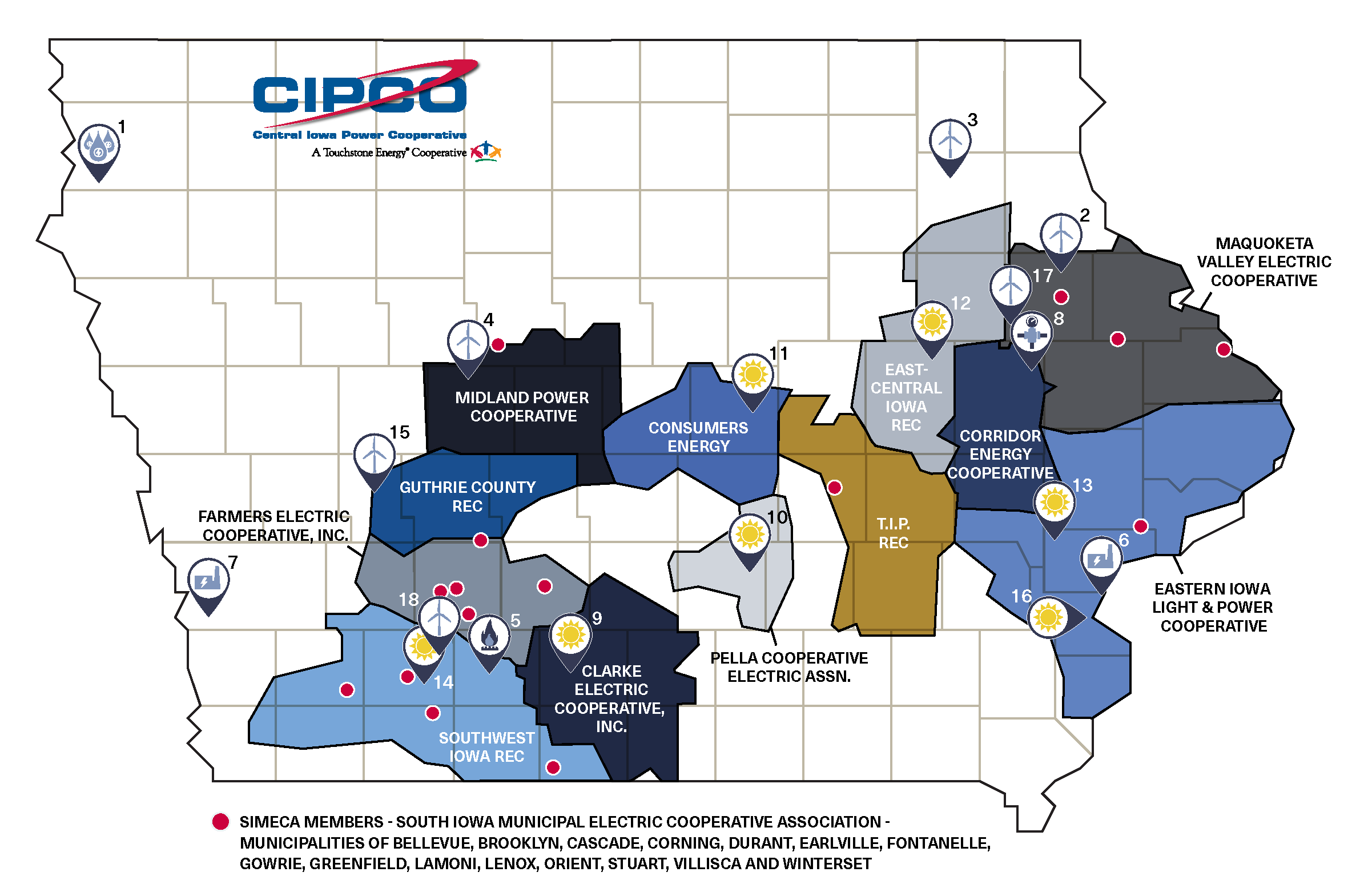 CIPCO map with generation