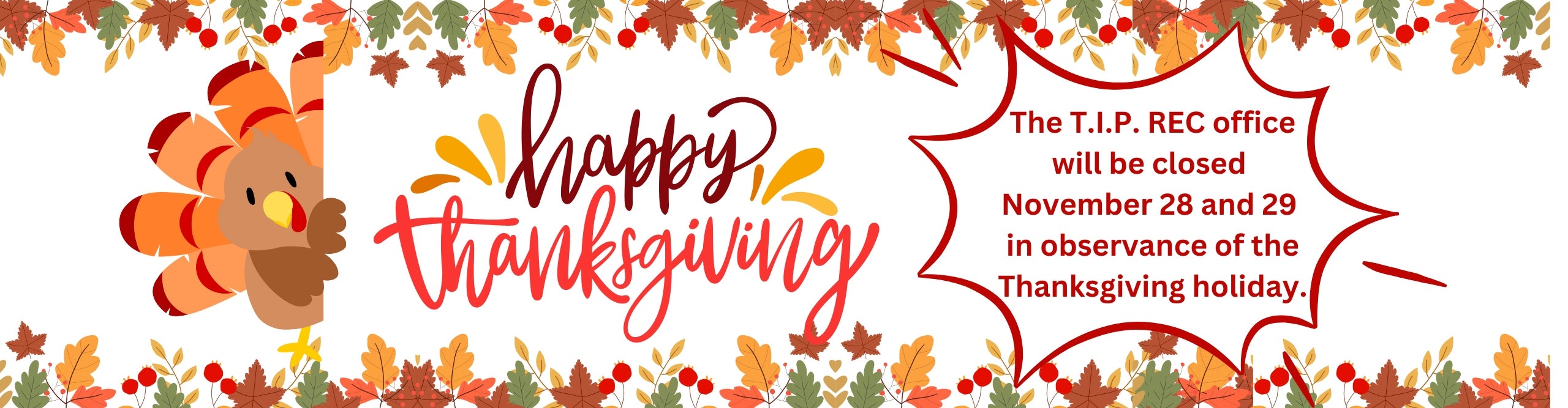 Thanksgiving holiday - office closed