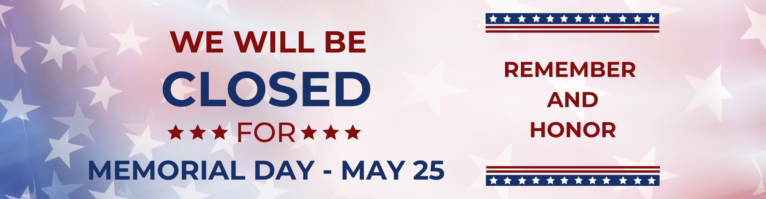 Memorial Day observed - office closed