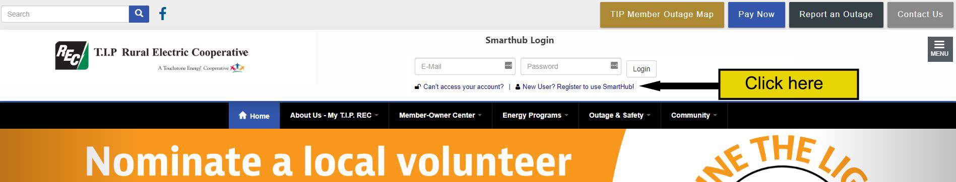 SmartHub login graphic from home page